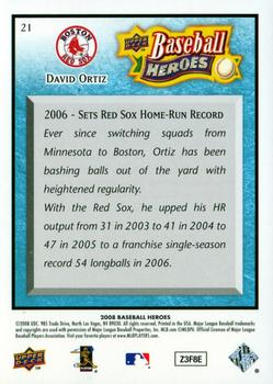 2008 Upper Deck Baseball Heroes - Light Blue #21 David Ortiz Back