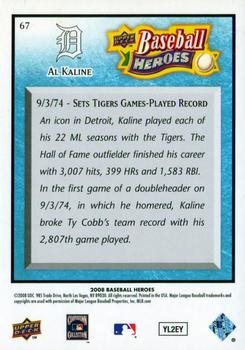 2008 Upper Deck Baseball Heroes - Light Blue #67 Al Kaline Back