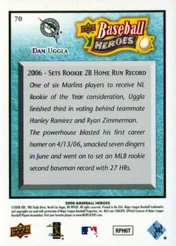 2008 Upper Deck Baseball Heroes - Light Blue #70 Dan Uggla Back
