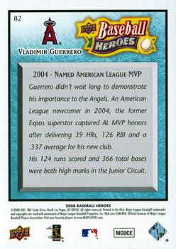 2008 Upper Deck Baseball Heroes - Light Blue #82 Vladimir Guerrero Back
