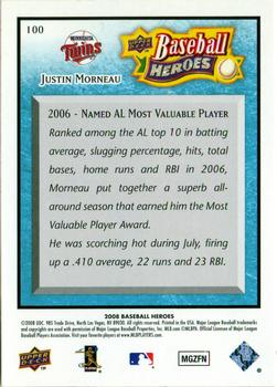 2008 Upper Deck Baseball Heroes - Light Blue #100 Justin Morneau Back