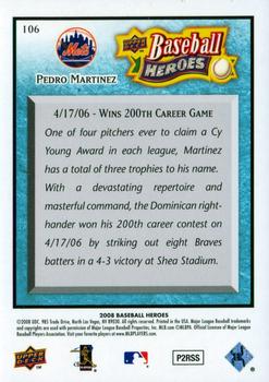 2008 Upper Deck Baseball Heroes - Light Blue #106 Pedro Martinez Back