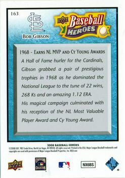2008 Upper Deck Baseball Heroes - Light Blue #163 Bob Gibson Back