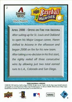 2008 Upper Deck Baseball Heroes - Light Blue #2 Dan Haren Back