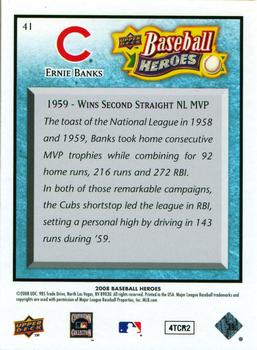 2008 Upper Deck Baseball Heroes - Light Blue #41 Ernie Banks Back