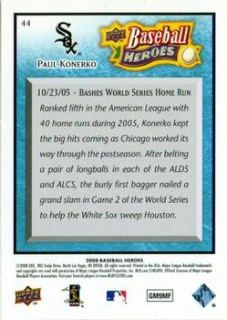 2008 Upper Deck Baseball Heroes - Light Blue #44 Paul Konerko Back