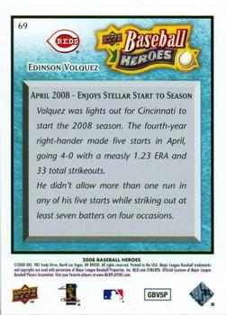 2008 Upper Deck Baseball Heroes - Light Blue #69 Edinson Volquez Back
