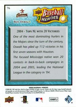 2008 Upper Deck Baseball Heroes - Light Blue #76 Roy Oswalt Back