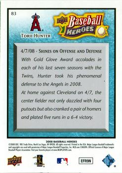 2008 Upper Deck Baseball Heroes - Light Blue #83 Torii Hunter Back