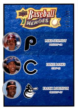 2008 Upper Deck Baseball Heroes - Navy Blue #195 Mike Schmidt / Ernie Banks / Frank Robinson Front