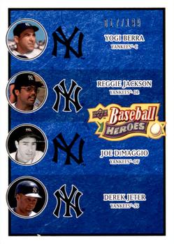 2008 Upper Deck Baseball Heroes - Navy Blue #197 Yogi Berra / Reggie Jackson / Joe DiMaggio / Derek Jeter Front