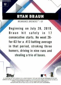 2020 Topps Fire - Flame #52 Ryan Braun Back