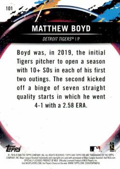 2020 Topps Fire - Flame #101 Matthew Boyd Back