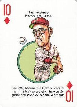 2006 Hero Decks Philadelphia Phillies Baseball Heroes Playing Cards #10♦ Jim Konstanty Front