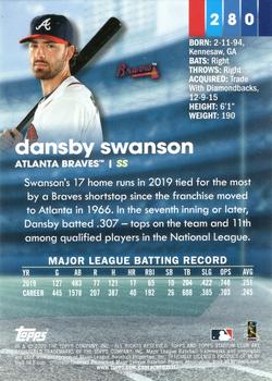 2020 Stadium Club - Red Foil #280 Dansby Swanson Back