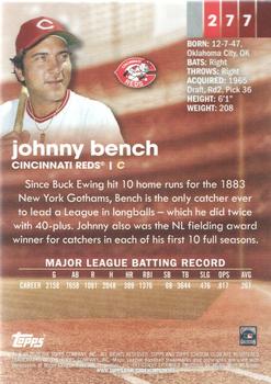 2020 Stadium Club - Black Foil #277 Johnny Bench Back
