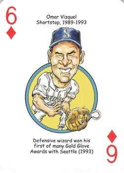 2008 Hero Decks Seattle Mariners Baseball Heroes Playing Cards #6♦ Omar Vizquel Front