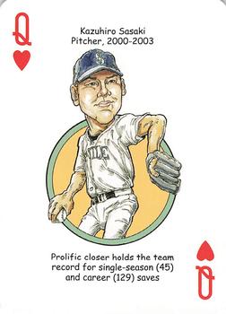 2008 Hero Decks Seattle Mariners Baseball Heroes Playing Cards #Q♥ Kazuhiro Sasaki Front