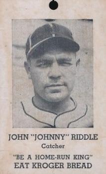 1936 Kroger Bread Indianapolis Indians #NNO Johnny Riddle Front