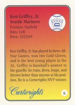 1992 Cartwrights Players Choice MVP - Blue Foil #6 Ken Griffey Jr. Back