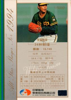1994 CPBL All-Star Players #NNO Chao-Huang Lin Back