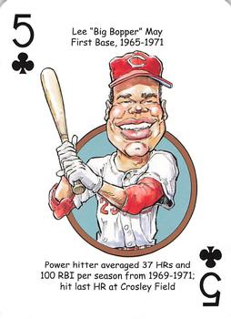 2013 Hero Decks Cincinnati Reds Baseball Heroes Playing Cards #5♣ Lee May Front