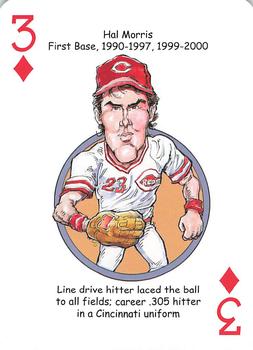 2013 Hero Decks Cincinnati Reds Baseball Heroes Playing Cards #3♦ Hal Morris Front