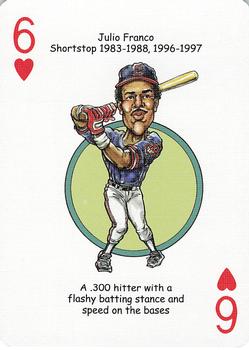 2006 Hero Decks Cleveland Indians Baseball Heroes Playing Cards #6♥ Julio Franco Front