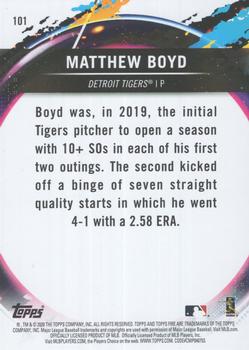 2020 Topps Fire - Blue Chip #101 Matthew Boyd Back