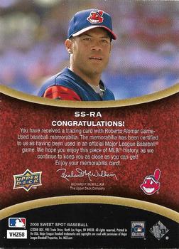 2008 Upper Deck Sweet Spot - Swatches Patch #SS-RA Roberto Alomar Back