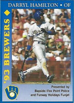 1993 Milwaukee Brewers Police - Bayside / Fox Point Police and Funway Holidays Funjet #NNO Darryl Hamilton Front