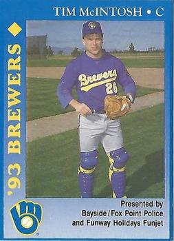 1993 Milwaukee Brewers Police - Bayside / Fox Point Police and Funway Holidays Funjet #NNO Tim McIntosh Front