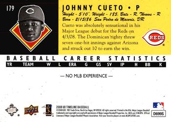 2008 Upper Deck Timeline - 1994 All-Time Heroes 20th Anniversary #179 Johnny Cueto Back