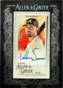 2020 Topps Allen & Ginter - Mini Black Framed Baseball Autographs #MA-DSW Dansby Swanson Front