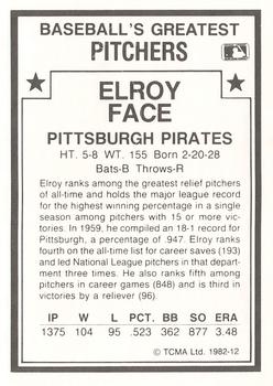 1987 TCMA 1982 Greatest Pitchers #12 Elroy Face Back