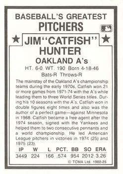 1987 TCMA 1982 Greatest Pitchers #25 Catfish Hunter Back