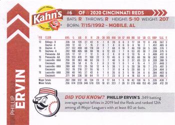 2020 Kahn's Cincinnati Reds #NNO Phillip Ervin Back