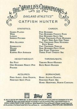 2020 Topps Allen & Ginter X #322 Catfish Hunter Back