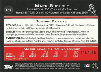 2009 Bowman - Blue #121 Mark Buehrle Back