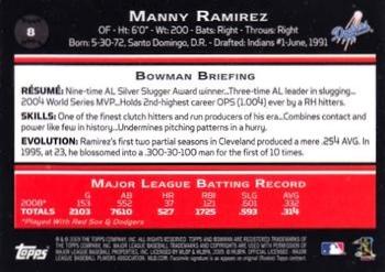 2009 Bowman - Gold #8 Manny Ramirez Back