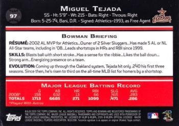 2009 Bowman - Gold #97 Miguel Tejada Back