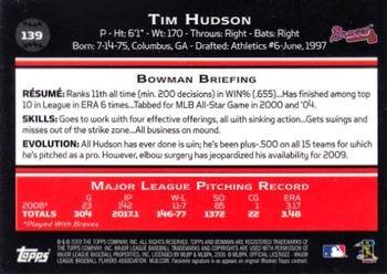 2009 Bowman - Gold #139 Tim Hudson Back