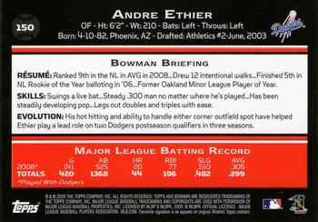 2009 Bowman - Gold #150 Andre Ethier Back