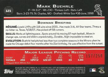 2009 Bowman - Orange #121 Mark Buehrle Back