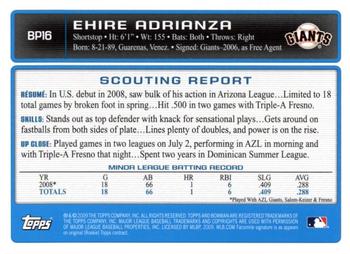 2009 Bowman - Prospects #BP16 Ehire Adrianza Back