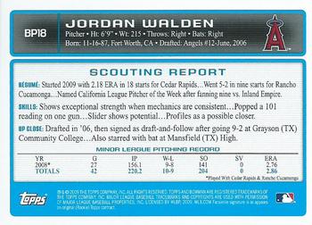 2009 Bowman - Prospects #BP18 Jordan Walden Back