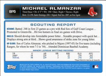 2009 Bowman - Prospects Gold #BP5 Michael Almanzar Back