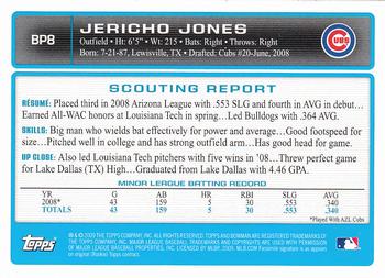 2009 Bowman - Prospects Gold #BP8 Jericho Jones Back