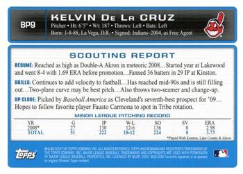 2009 Bowman - Prospects Gold #BP9 Kelvin de la Cruz Back