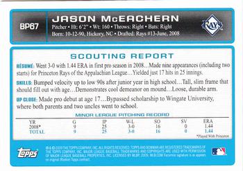 2009 Bowman - Prospects Gold #BP67 Jason McEachern Back